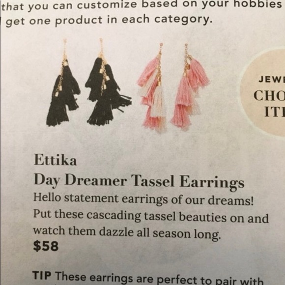 Ettika Daydreamer Tassel Black & Gold Earrings-NEW - Picture 5 of 8